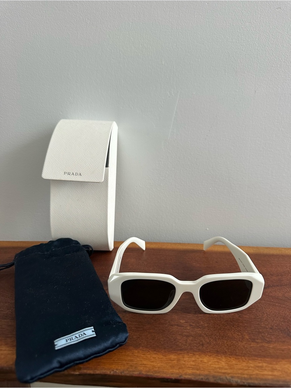 Prada Scultero White Sunglassses